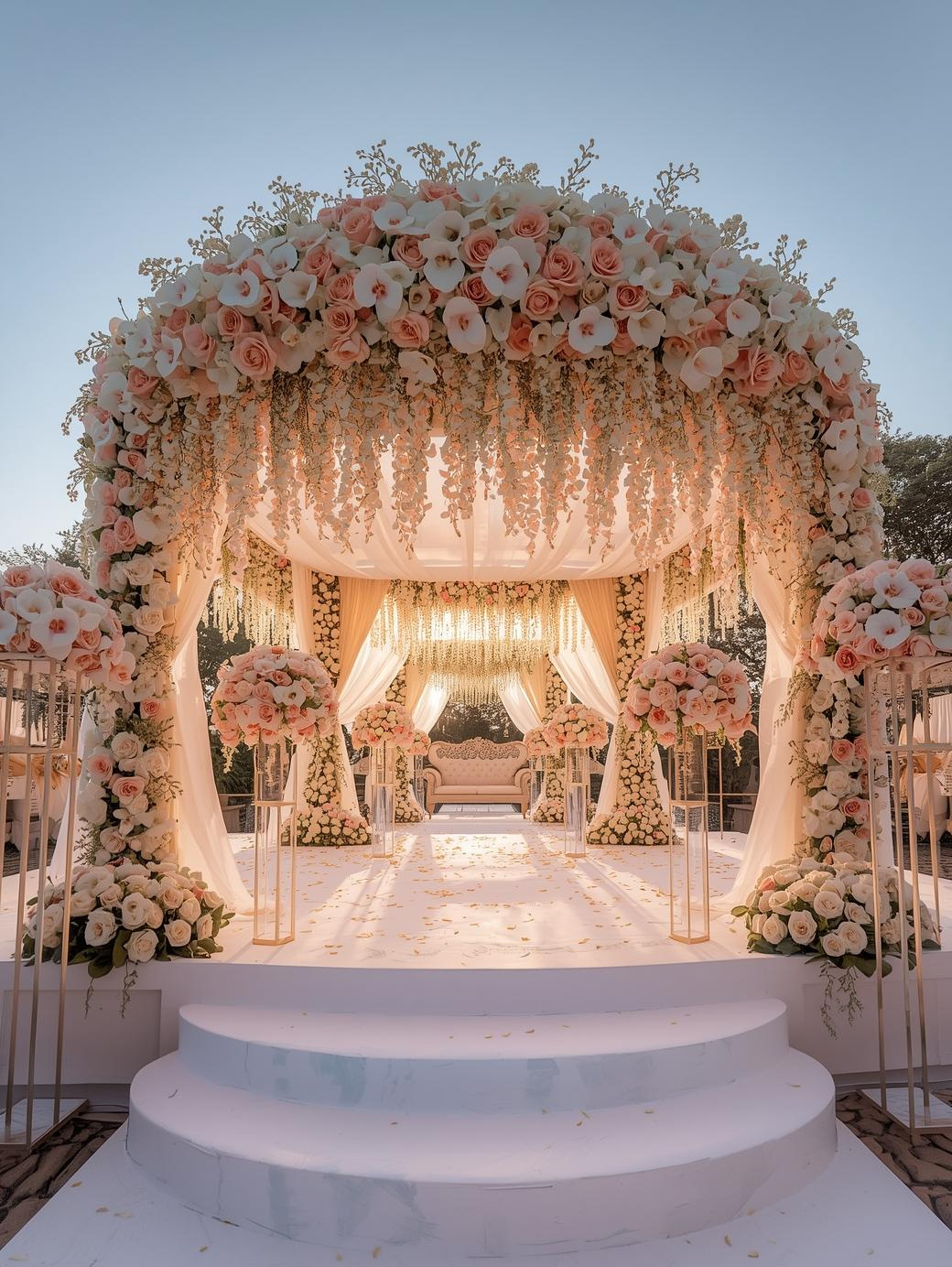 Modern wedding Flower Backdrop Decoration