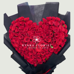 Luxury heart-shaped red rose bouquet delivery Ahmedabad Nikol