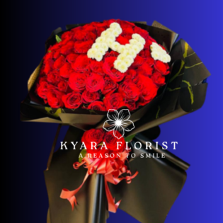 Luxury personalized red rose alphabet bouquet delivery in Nikol Ahmedabad