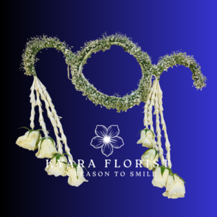 Yellow rose and white Rajnigandha floral jewelry set for bride