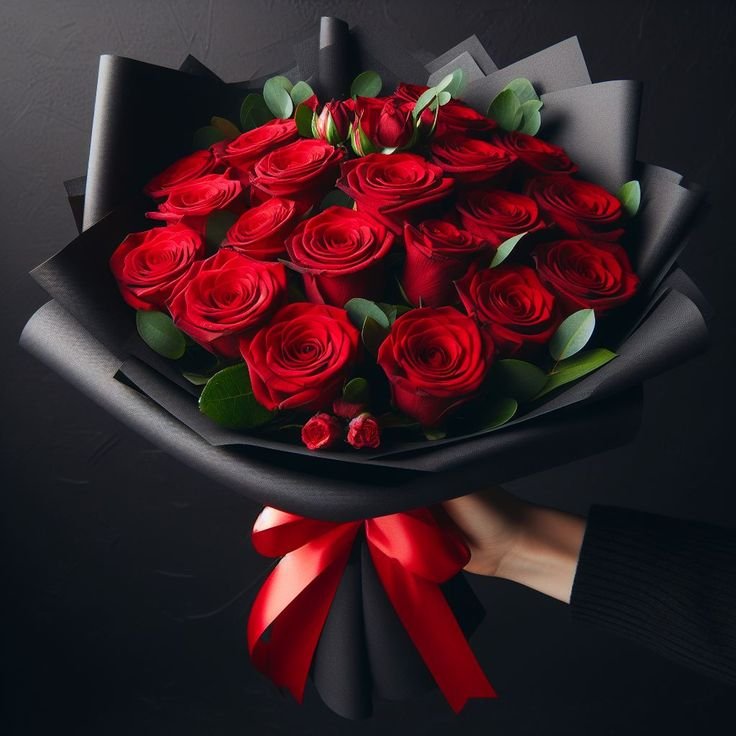 Handcrafted luxury fresh flower bouquet for online delivery in Ahmedabad by Kyara Florist