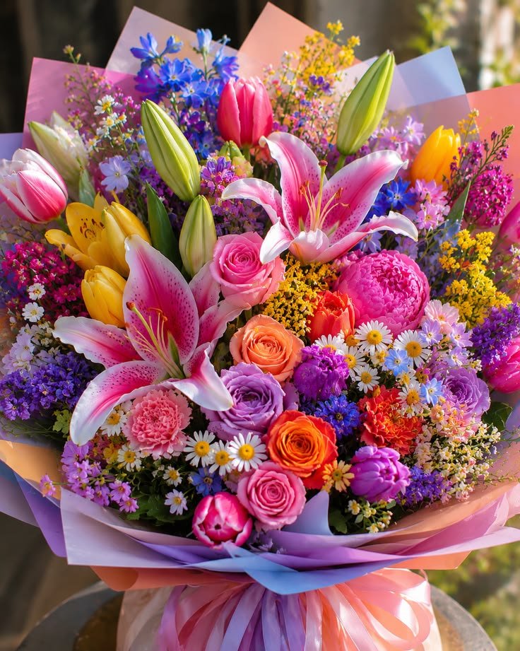 Colorful mixed seasonal fresh flower bouquet in Ahmedabad